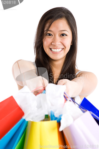 Image of Shopping asian girl