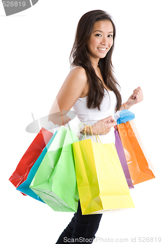 Image of Shopping asian girl