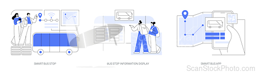 Image of Smart city public transportation isolated cartoon vector illustrations se