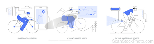 Image of Smart cycling isolated cartoon vector illustrations se