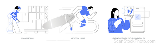 Image of Human augmentation isolated cartoon vector illustrations se