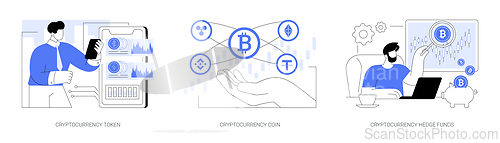 Image of Cryptocurrency market isolated cartoon vector illustrations se