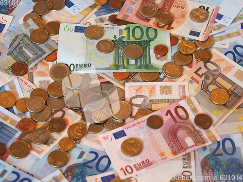 Image of Euro (EUR) notes and coins, European Union (EU)