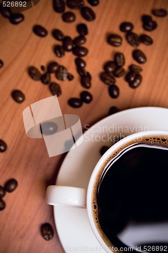 Image of cup of coffee and beans