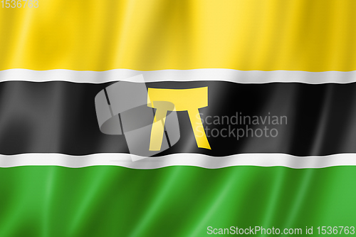 Image of Ashanti people ethnic flag, Africa