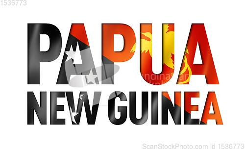 Image of Papua New Guinea flag text font