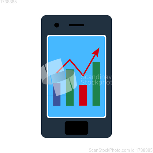 Image of Smartphone With Analytics Diagram Icon