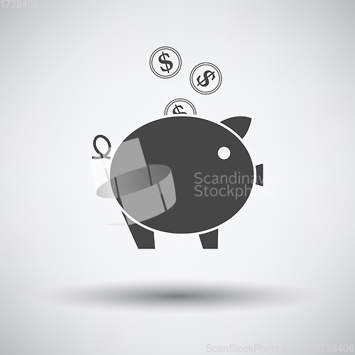 Image of Golden Coins Fall In Piggy Bank Icon
