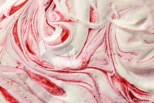 Image of homemade strawberry ice cream texture