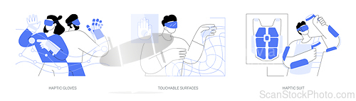 Image of Tactile virtual reality isolated cartoon vector illustrations se