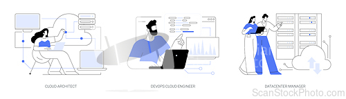 Image of Cloud engineering isolated cartoon vector illustrations se