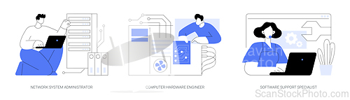 Image of Network maintenance and administration isolated cartoon vector illustrations se