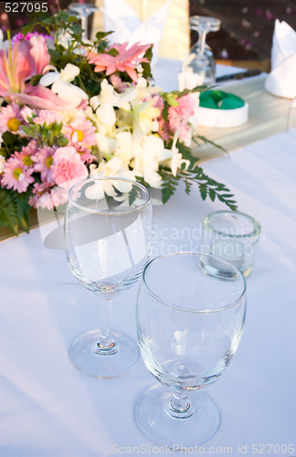 Image of Glasses on a party table.