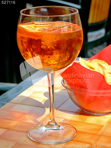 Image of Drink and chips