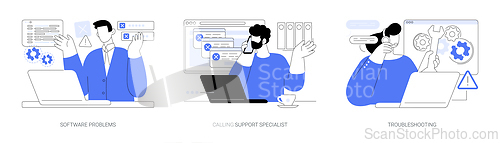 Image of Software support line isolated cartoon vector illustrations se