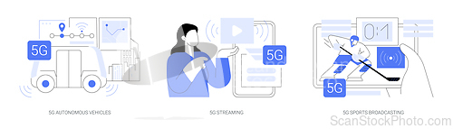 Image of 5G technology use isolated cartoon vector illustrations se