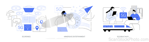 Image of 5G use cases isolated cartoon vector illustrations se