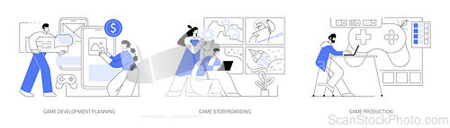 Image of Game development process isolated cartoon vector illustrations se