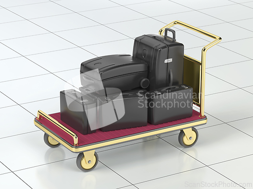 Image of Airport luggage cart