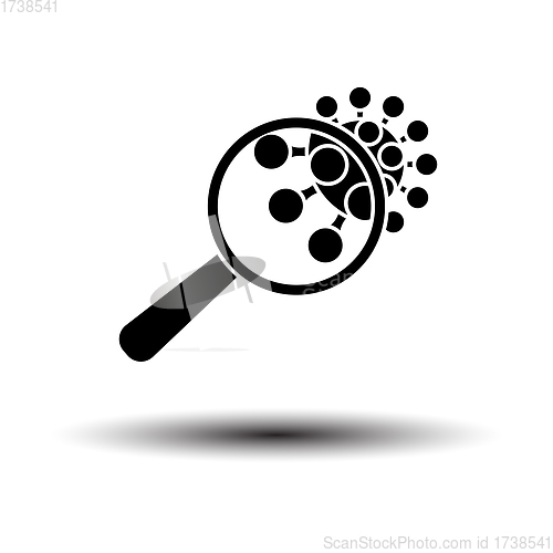 Image of Magnifier Over Coronavirus Molecule Icon