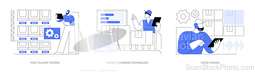 Image of Warehousing technologies isolated cartoon vector illustrations se