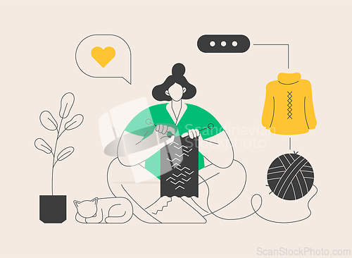 Image of Learn how to knit abstract concept vector illustration.