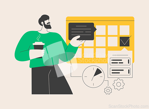 Image of Set up daily schedule abstract concept vector illustration.