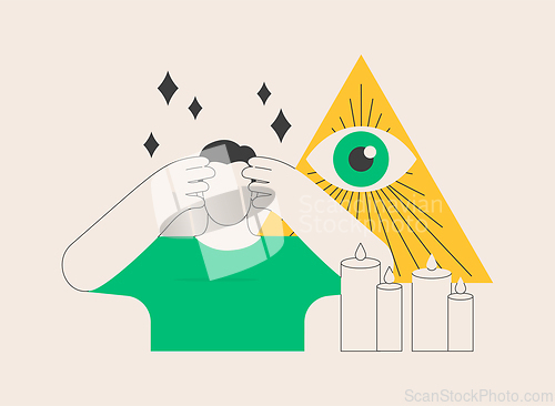 Image of Clairvoyance ability abstract concept vector illustration.