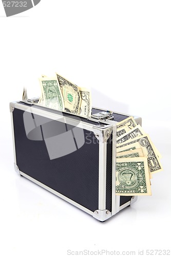 Image of black case and money