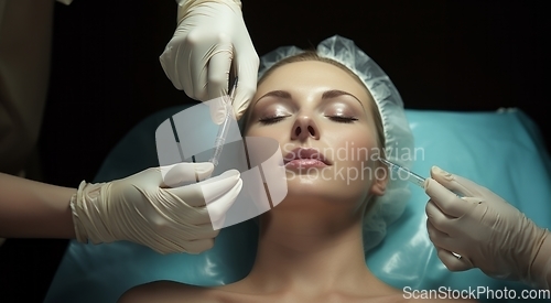 Image of Woman undergoes botox therapy for a youthful and rejuvenated appearance, embracing non-surgical cosmetic enhancement.