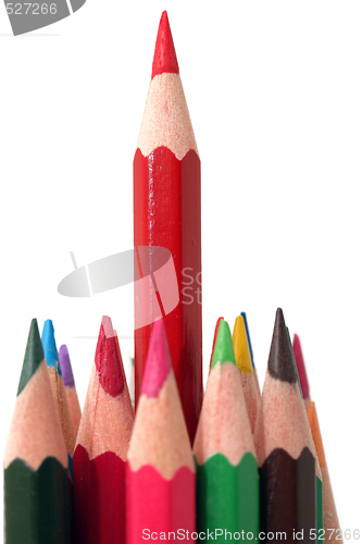 Image of long red pencil