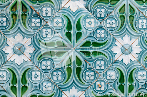 Image of Traditional Portuguese glazed tiles