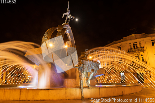 Image of Water fountain at night