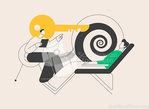 Image of Hypnosis practice abstract concept vector illustration.