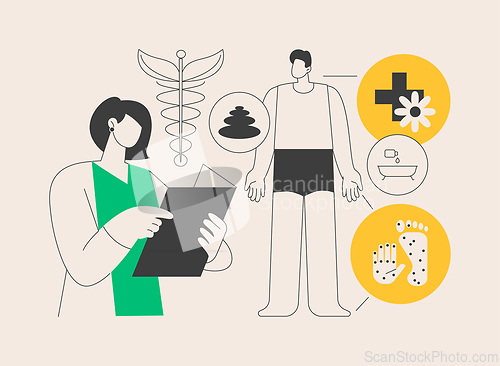 Image of Holistic medicine abstract concept vector illustration.