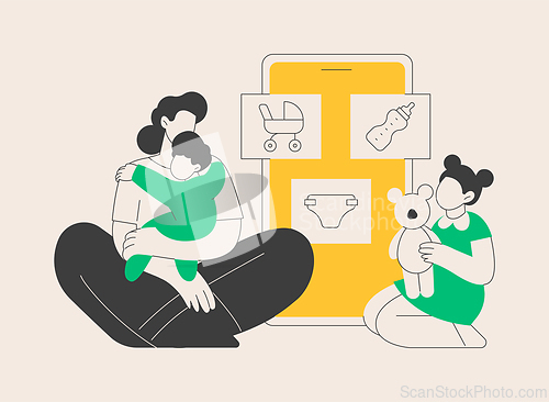 Image of Babysitting services abstract concept vector illustration.