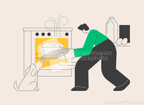 Image of Baking bread abstract concept vector illustration.