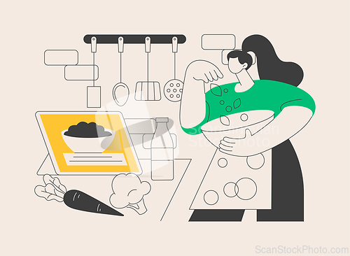 Image of Quarantine cooking abstract concept vector illustration.