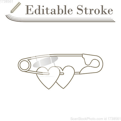 Image of Two Valentines Heart With Pin Icon