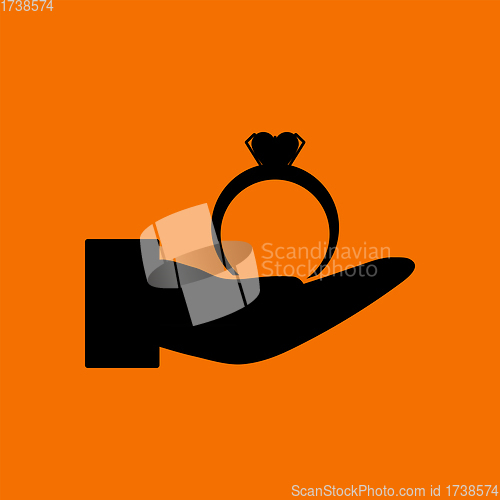 Image of Hand Present Heart Ring Icon