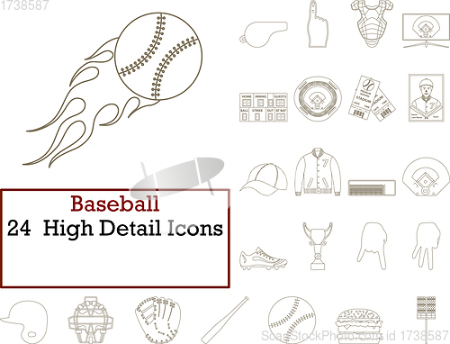 Image of Baseball Icon Set