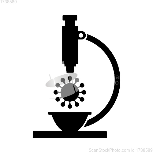 Image of Research Coronavirus By Microscope Icon