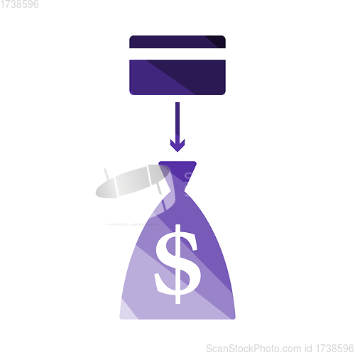 Image of Credit Card With Arrow To Money Bag Icon