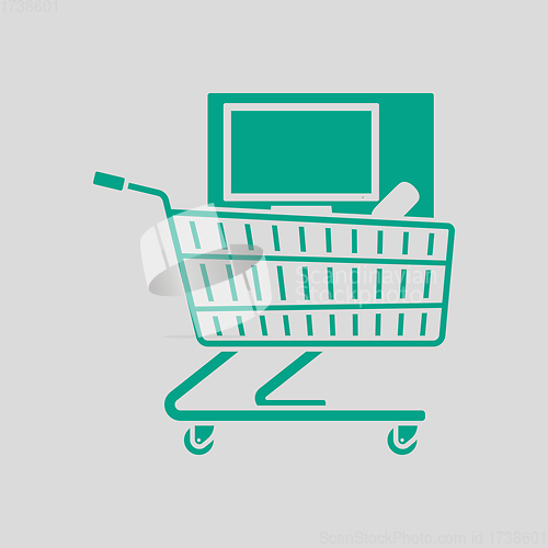 Image of Shopping Cart With PC Icon