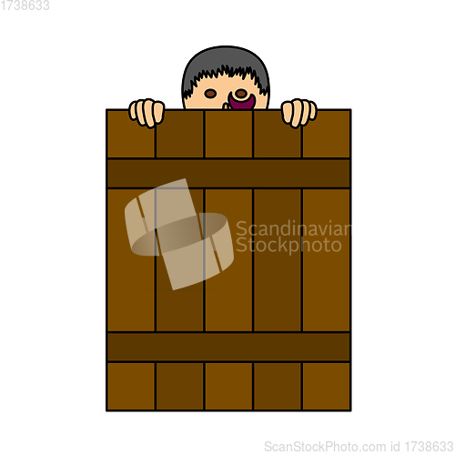 Image of Criminal Peeping From Fence Icon