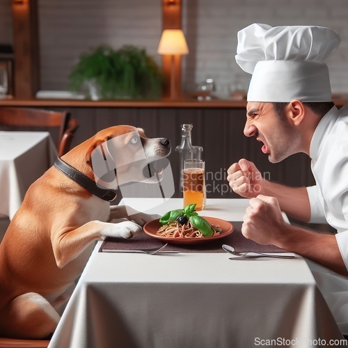 Image of dog customer is unhappy with food