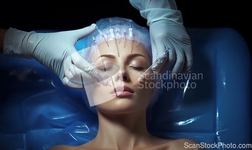 Image of Woman undergoes botox therapy for a youthful and rejuvenated appearance, embracing non-surgical cosmetic enhancement.