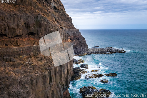 Image of Cliffs and ocean view in Santo Antao island, Cape Verde