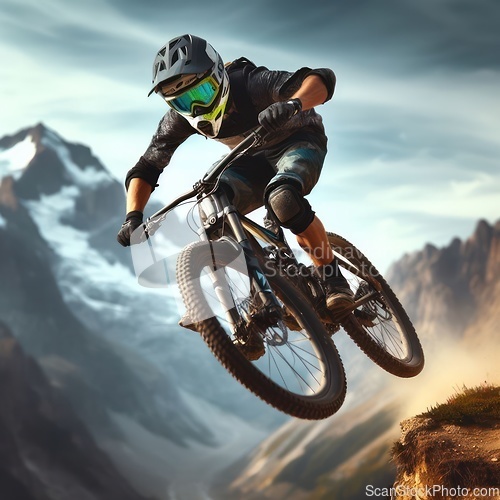Image of rough downhill mountain bike racing 