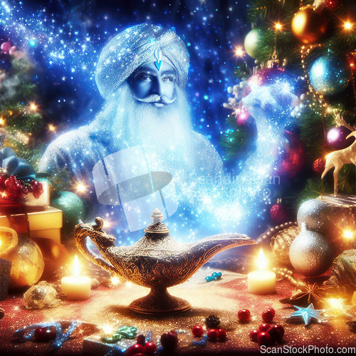 Image of make a wish with the magical genie lamp